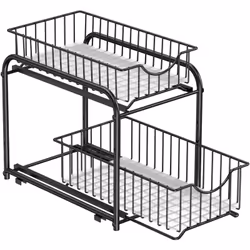 Description générale Organisateur à 2 niveaux idéal pour optimiser l'espace dans votre cuisine et votre salle de bain. Sa str ...