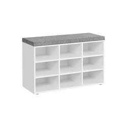 Songmics - vasagle Banc à Chaussures, Étagères Réglables, pour Couloir Salon, Blanc,9 Compartiments Blanc nuage et gris