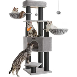 Songmics - Arbre à Chat Grand et Stable avec Tapis Chaud, Auto-toiletteurs, Poteaux à Griffer, Niche, Hamacs, Plateformes, Corde en Sisal, 50 x 50 x