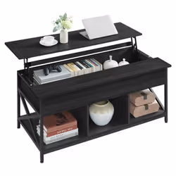 [Soulevez le plateau] Soulevez le plateau de cette table basse et asseyez-vous devant, voici un espace pratique pour travaill ...
