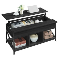 Vasagle - Table Basse, Table de Salon avec Plateau Relevable, avec Rangement Ouvert et Compartiment Caché, Barres en Forme de x, 60 x 120 x (48-62)