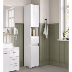 Description générale Ce meuble de salle de bain élégant et fonctionnel est conçu pour optimiser votre espace de rangement. Av ...