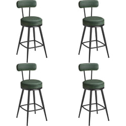 Vasagle - Tabouret de Bar, Lot de 4, Chaise de Cuisine, Siège Rembourré, pu avec Coutures, Style Moderne Mi-siècle, Hauteur 65 cm, pour Cuisine, Bar,