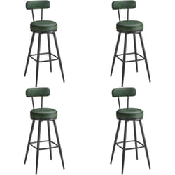 Vasagle - Tabouret de Bar, Lot de 4, Chaise de Cuisine, Siège Rembourré, pu avec Coutures, Style Moderne Mi-siècle, Hauteur 76 cm, pour Cuisine, Bar,