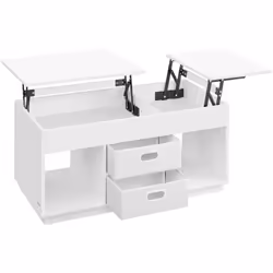 【PLATEAU SUPÉRIEUR FLEXIBLE】 Grâce à son mécanisme de plateau relevable bidirectionnel, cette table basse vous permet de crée ...