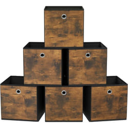 Songmics - Boîte de Rangement, Lot de 6, Bac avec Poignée, Cube Tissu Non-tissé et Oxford, Panier, 26 x 26 x 28 cm, Adaptés aux Meubles Cubiques,
