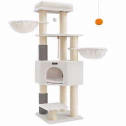 Description générale Cet arbre à chat est conçu pour offrir à vos félins un espace confortable et sécurisé. Équipé de tapis c ...