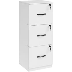 Vasagle - Caisson de Bureau à 3 Tiroirs, Meuble de Rangement de Document, Support d'Imprimante, 3 Tiroirs Verrouillables, Rail de Suspension