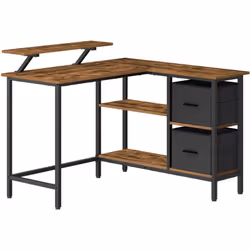 【RÉVERSIBLE ET POLYVALENT】 Ce bureau en forme de L, mesurant 105 x 115 x 89,5 cm, présente un design réversible vous permetta ...