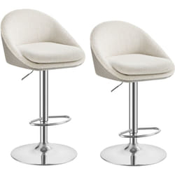Vasagle - Tabouret de Bar, Lot de 2, Chaise de Cuisine, Réglable en Hauteur, Pivotant à 360°, avec Dossier, Socle, Repose-pieds, Acier, pour