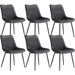 Lot de 6 Chaises de Salle à Manger, Velours, Chaise Cuisine, Supportant Jusqu'à 120 kg, Pied en Acier, Dossier Ergonomique, pour Salle à Manger,