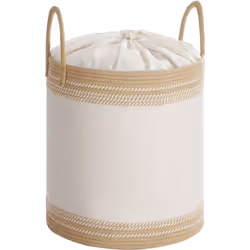 【STABLE, RESPIRANT ET SÉCURISÉ】 Le tissu épais de 2,5 mm et les cordes en coton permettent à ce panier à linge de tenir debou ...