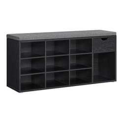 Banc à Chaussures, Banc Rangement, avec Tiroir et Compartiments, Étagère à Chaussures, Siège Rembourré, Couloir, Entrée, Chambre, 30 x 104 x 48 cm,
