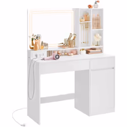 【ESPACE GÉNÉREUX】 2 tiroirs, 6 compartiments et 1 placard avec 1 étagère ajustable pour ranger les produits de différentes ta ...