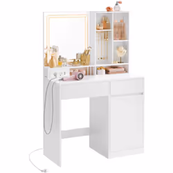 【ESPACE GÉNÉREUX】 2 tiroirs, 6 compartiments et 1 placard avec 1 étagère ajustable pour ranger les produits de différentes ta ...