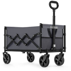 Chariot de Transport Pliable, Chariot de Plage, Chariot de Camping avec Poignée, 4 Roues Renforcées dont 2 Roues Universelles, Charge 180 kg,