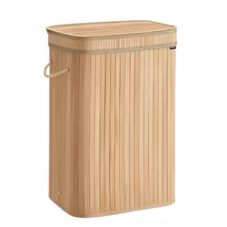 【PANIER À LINGE SALE AVEC COUVERCLE】 Ouvrez le couvercle d’une main et mettez-y des vêtements sales, des draps, des oreillers ...