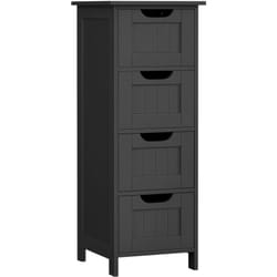 Vasagle - Meuble de Salle de Bain, Meuble de Rangement, Armoire sur Pied, avec 4 Tiroirs, 30 x 30 x 82 cm, pour Salle de Bain, Salon, Salle à Manger,