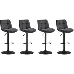 Vasagle - Tabourets de Bar, Lot de 4, Chaise de Cuisine, Siège Pivotant à Hauteur Réglable, avec Dossier et Repose-Pieds, Salle à Manger, Comptoir,