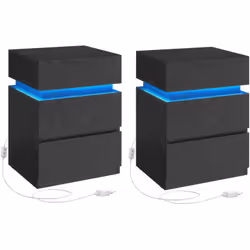 [LED mode et couleur réglables] Les lumières LED intégrées à la table de nuit se déclinent en 25 couleurs, 6 niveaux de lumin ...