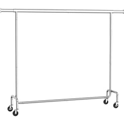 Portant à Vêtements avec Roulettes, Tringle Extensible pour Charge Lourde, Capacité de Charge 110 kg, 45 x (160-200) x 162,9 cm, Porte-manteau, en