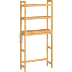 Songmics - tagère wc, Rangement au-dessus des Toilettes, 3 Niveaux, avec Étagère Réglable, convient à la Plupart des Toilettes, Gain de place,