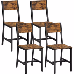 【DU STYLE】 Combiner un cadre en acier noir d'encre et la surface boisée marron rustique. Le résultat ? Des chaises élégantes ...