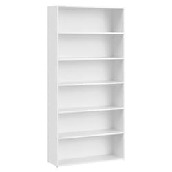 Bibliothèque, Étagère sur 6 Niveaux, Meuble de Rangement Ouvert, Étagère, 24 x 80 x 160,7 cm, pour Salon, Bureau, Salle à Manger, Blanc Nuage
