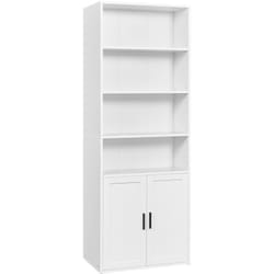 CUSTOS Collection - Bibliothèque, Étagère Haute sur 6 Niveaux, avec Portes, Meuble de Rangement Ouvert, 24 x 60 x 175 cm, pour Salon, Bureau, Salle à