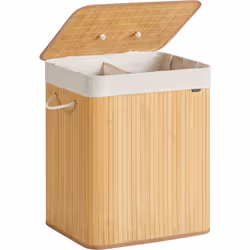 Panier à linge avec couvercle : Le couvercle du panier s’ouvre et se ferme d’une seule main pour vous faciliter le rangement  ...