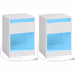 【DOUBLE BANDE LED】 Ambiancez votre pièce grâce aux 2 bandes LED intégrées à cet ensemble table basse. Grâce aux 25 couleurs,  ...