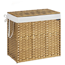 Songmics - Panier de Rangement, Corbeille Linge Sale 160 l avec Couvercle, Pliable, Sacs en Tissu Amovibles et Poignées, pour Couvertures, Vêtements,