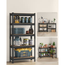 Songmics - tagère pour Charges Lourdes,5 Niveaux, 31 x 75.5 x 152cm, Capacité de Charge 875 kg, Marron Rustique