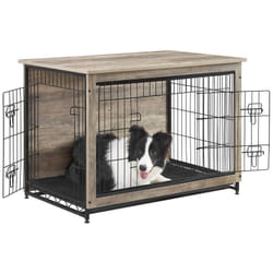 Feandrea - Cage pour Chiens, Table d'Appoint, Niche Moderne pour Chiens Jusqu'à 32 kg, Cage pour Chiots, Plateau Amovible, Maisonnette pour Animaux,