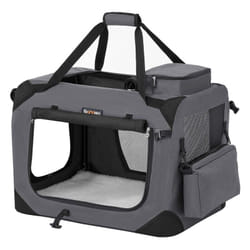 Feandrea - Sac Transport Chat Chien, Caisse Pliable Animaux de Companie, Taille m, Tissu Oxford, Filet, Respirant, Portable, Cadre en Métal, avec