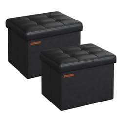 Songmics - Petits Tabourets de Rangement Pliables, Lot de 2, Repose-Pieds, Poufs, pu, 31 x 41 x 31 cm, Capacité de Charge 130 kg, pour Salon,