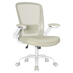 Chaise Bureau Ergonomique, Tissu en Maille, Support Lombaire, Mécanisme à Bascule, Assise Large de 53 cm, Accoudoirs Rabattables, pour Bureau,