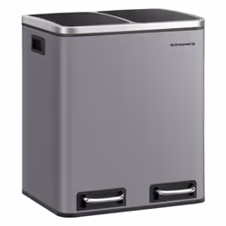 [Parfait pour les espaces réduits] Avec 2 compartiments de 15L, cette poubelle de tri sélectif s'adapte parfaitement aux peti ...