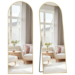 Songmics - Miroir Intégral, 160 x 50 cm, Miroir Arqué sur Pied, Grand Miroir à Poser au Sol, Cadre en Alliage d'Aluminium, Verre Trempé, pour