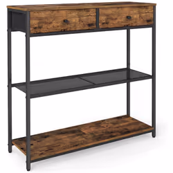 Nombreux rangements : 1 plateau supérieur pour garder vos objets à portée de main, 2 tiroirs en tissu pour ranger discrètemen ...