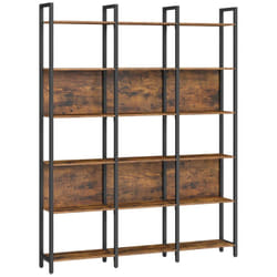 Bibliothèque sur 6 Niveaux, Étagère de Rangement pour Cuisine, pour Bureau, Salon, Chambre, 24 x 128 x 187,1 cm, Style Industriel, Marron Rustique et