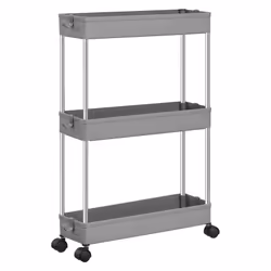 【OPTIMAL POUR LES PETITS ESPACES】 Ce chariot fin de 14,4 x 42 x 60,6 cm (P x L x H) s'adapte parfaitement dans les petits coi ...