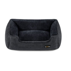 Panier pour Chiens, Lit pour Animaux, Canapé, en Tissu Façon Lin, Bords Rehaussés, Antiglisse, Housse Amovible Lavable, Taille m pour Petits Chiens,