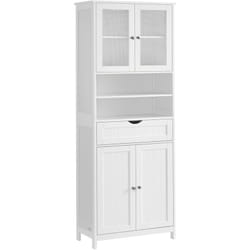 Vasagle - Meuble de Rangement, Armoire de Salle de Bain, avec Étagères Réglables, Tiroir, Compartiments Ouverts, pour Salle de Bain, Salon, Salle à