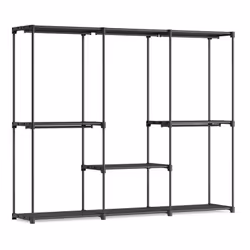[Grand espace] Cette penderie (205 x 43 x 166 cm) offre beaucoup d'espace : 5 compartiments pour suspendre, dont 4 petits et  ...