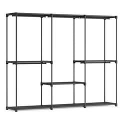 Songmics - Armoire de Rangement, Penderie Pliable, Dressing, Armoire Métallique, avec 5 Barres de Suspension, Porte-vêtements, pour Vestiaire,