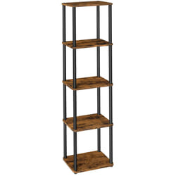 Assemblage Ultra-rapide sans Outils, Étagère à 5 Niveaux, Étagère de Rangement, 38 x 23,8 x 139 cm, pour Salon, Chambre, Cuisine, Marron Rustique et