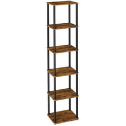 Assemblage Ultra-rapide sans Outils, Étagère à 6 Niveaux, Étagère de Rangement, 38 x 23,8 x 173,4 cm, pour Salon, Chambre, Cuisine, Marron Rustique