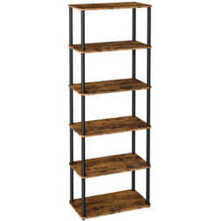 Assemblage Ultra-rapide sans Outils, Étagère à 6 Niveaux, Étagère de Rangement, 60 x 23,8 x 173,4 cm, pour Salon, Chambre, Cuisine, Marron Rustique