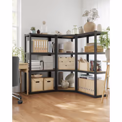 [Grande stabilité et fiabilité] Chaque niveau de cette étagère d’angle est renforcé par 2 traverses, assurant une structure s ...